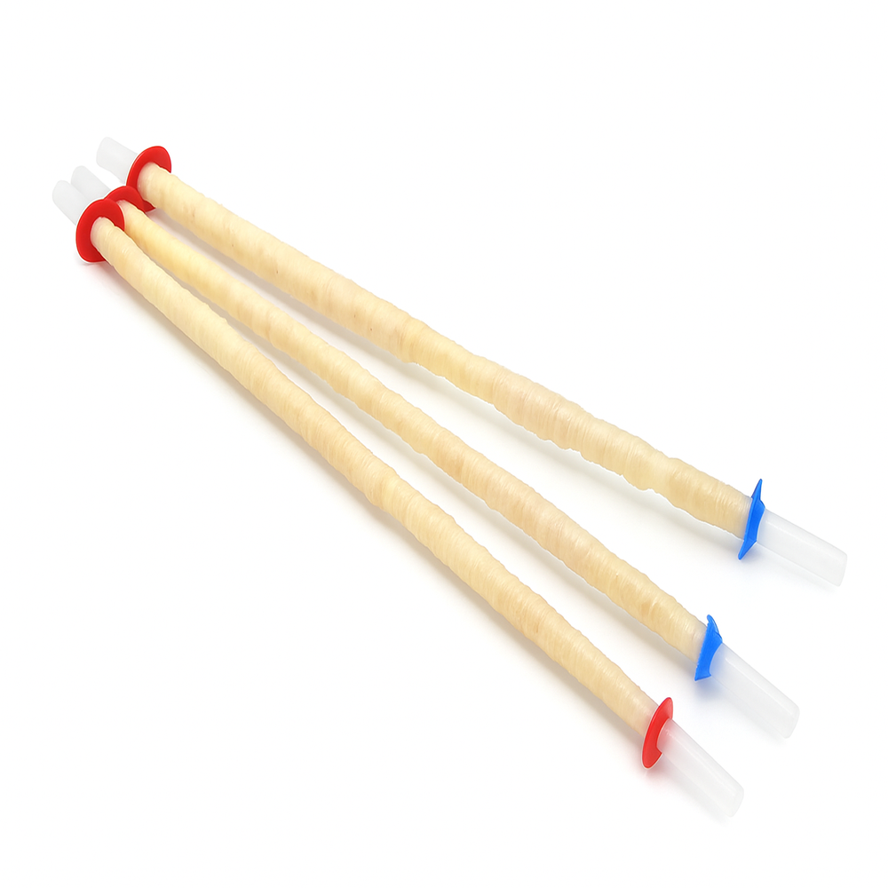 Boyau de mouton calibre 24/26 sur tube tube rigide XL 
Présentation 1 bout par tube avec des grandes longueurs